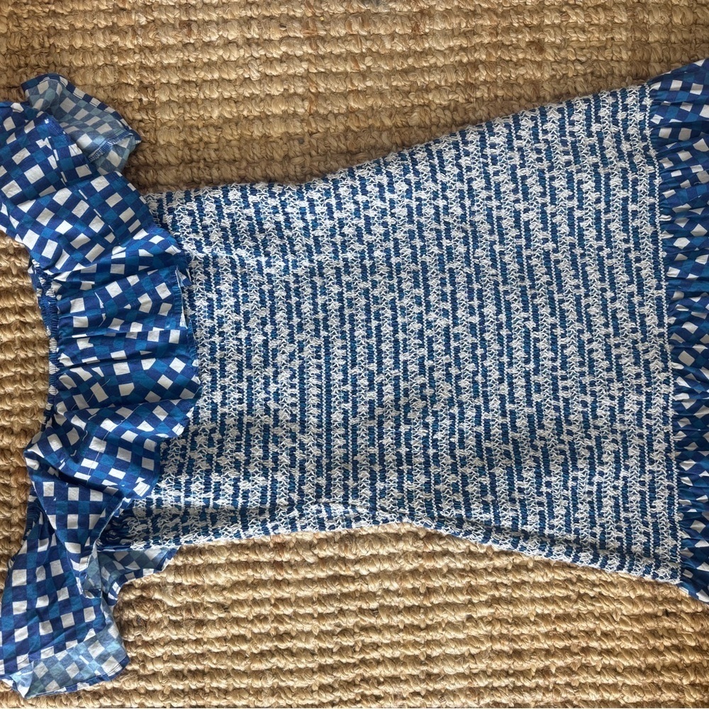 Blue and White Cory Lynn Calter Patterned Dress
